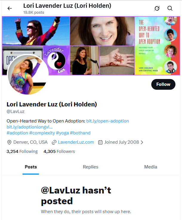 X account for @LavLuz showing no Twitter posts