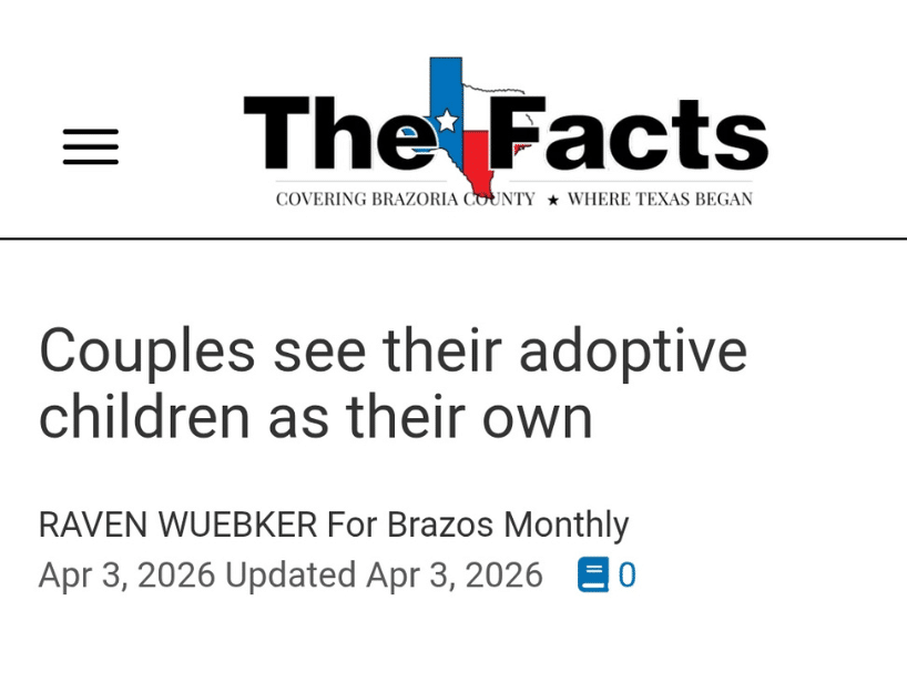 Masthead for The Facts with the headline: Couples See Their Adoptive Children as Their Own