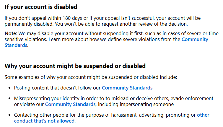 Instructions from the Facebook "help center" for what to do when your account is disabled and which are impossible to follow.