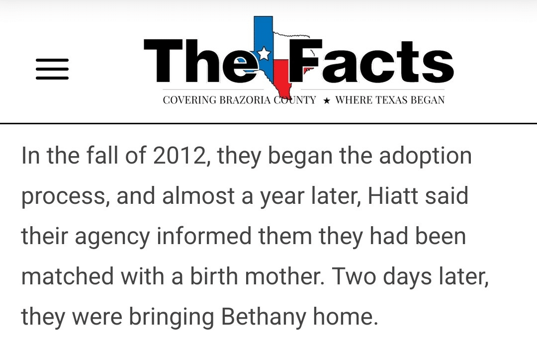 the agency informed them they had been matched with a birth mother.