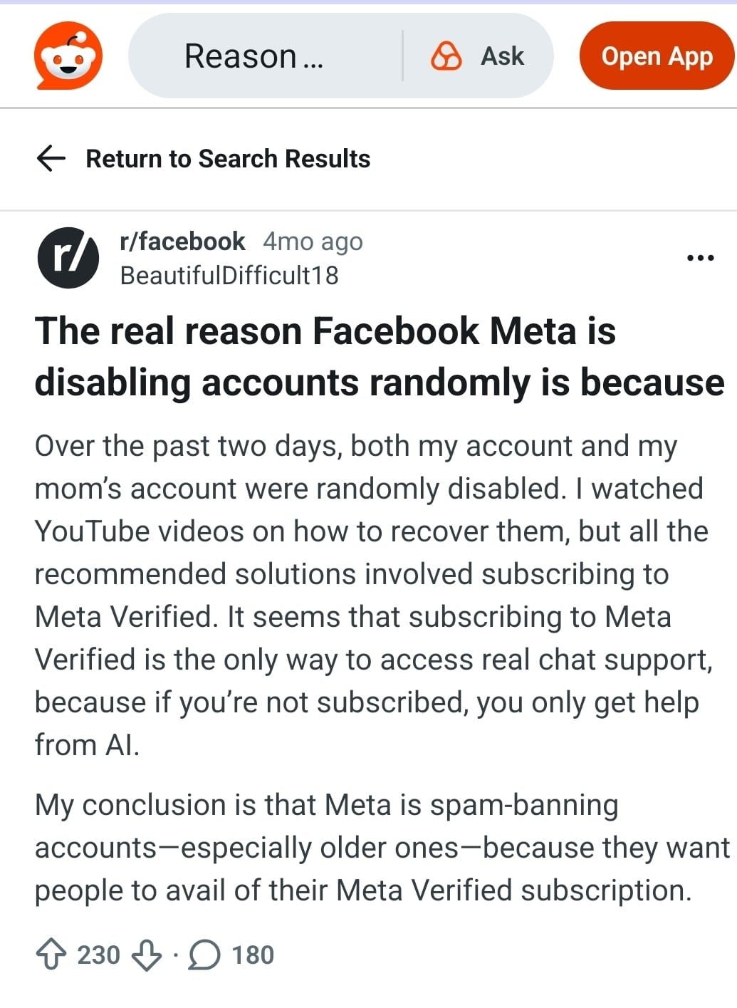 Reddit users conclude that Meta is spam-banning accounts to get them to pay for Meta Verified.